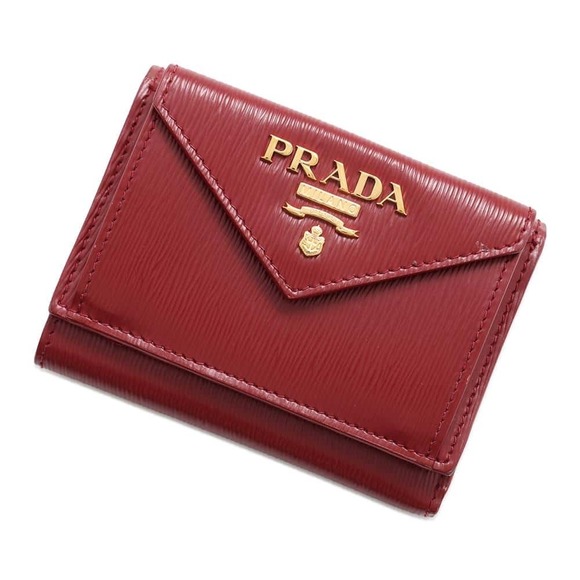 Prada Saffiano s Wallet Tri Red - Picture 1 of 8